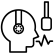 Outline of a person with headphones, a microphone, and sound waves indicating voice or audio recording.